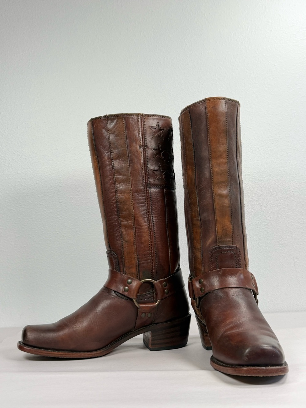 Women’s Frye Harness Boots Size 8 M Brown Leather 150th 75158-DBN Made In USA - Picture 4 of 16